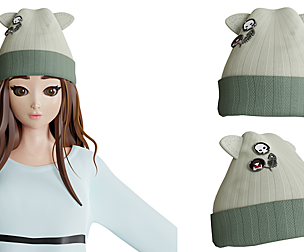 knitting cute green hat v7