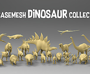 25 basemesh dinosaur collection