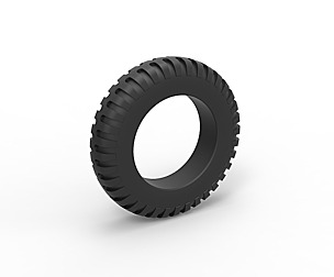 Old truck tire Scale 1 to 25