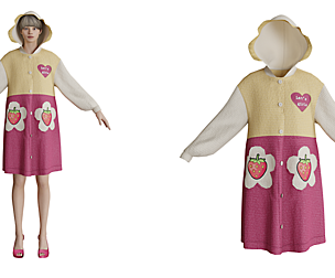 strawberry long sweater hoodie woman outfit v31
