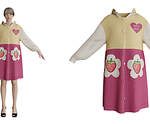 strawberry long sweater hoodie woman outfit v32