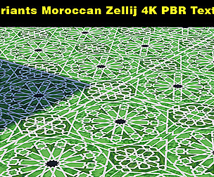 Moroccan Arabic Zelij wal tiles PBR Textures