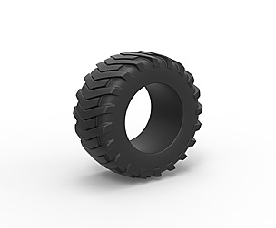 Pulling tractor rear tire 2 Scale 1 to 25