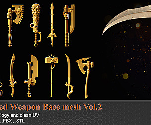 24 Stylized Weapon Base mesh Vol.2