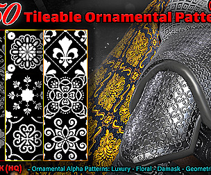 550 Tileable Ornamental Patterns (MEGA Pack)-Vol 5
