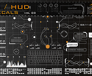 215 + ui / hud scifi decals / vol 03