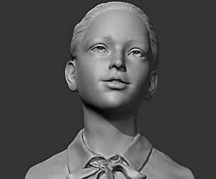 HD girl bust A 3D print model