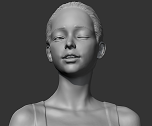 HD girl bust B 3D print model