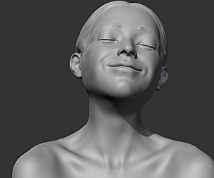 HD girl bust C 3D print model