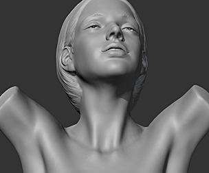 HD girl bust E 3D print model