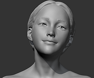 HD girl bust F 3D print model
