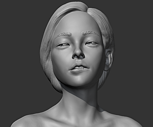 HD girl bust G 3D print model