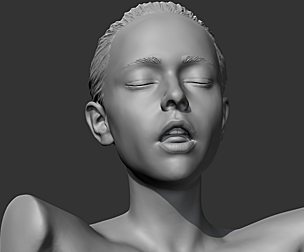 HD girl bust H 3D print model