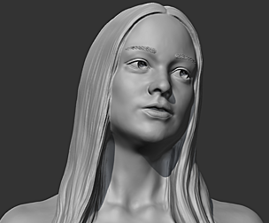 HD girl bust K 3D print model