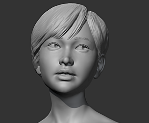 HD girl bust O 3D print model