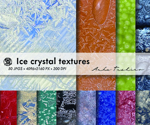 Texture Frozen Ice Crystal Textures Set JPG 300 DPI Printable Instant Download