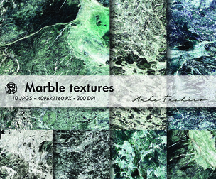 Real Marble Stone Textures Set Ocean Green 300 DPI Printable Craft Backgrounds Instant Download