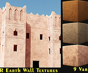 PBR Old Rammed Earth Wall Textures 4K - Vol2