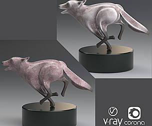 twilight fox sculpture 3D print