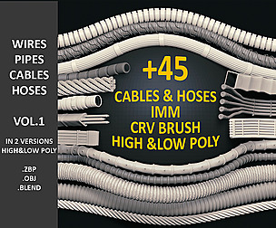 +45 IMM CABLES & HOSES (HIGH&LOW POLY) + MESHES
