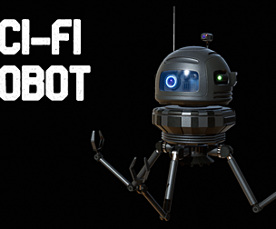 Sci-Fi Robot / Droid (bone-rigged)