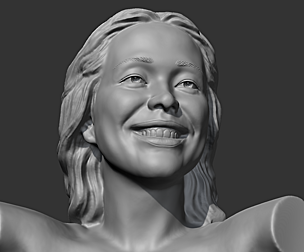 HD girl bust R 3D print model