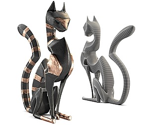 Black cheetah sculpture