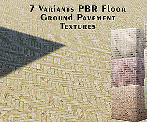 7 PBR Ground Street Pavement Textures