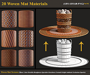 20 Woven Mat Materials + Textures (VOL 2)