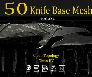 50 knife BaseMesh(UV)+IMM Brush+ABR Brush VOL01