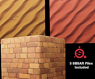 Stylized Sand and Wall 4K Textures