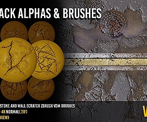 51 Zbrush Crack Brushes + 4k alpha VOL 05