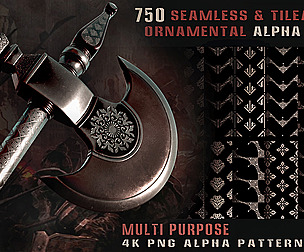 750 seamless ornamental alpha pattern-Vol07