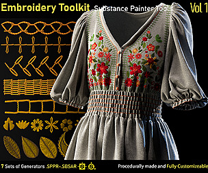 Embroidery Toolkit-Substance Painter tools-Vol1
