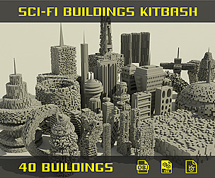 Sci-Fi buildings kitbash