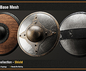 50 Shield Base Mesh - VOL 02( Game Ready )