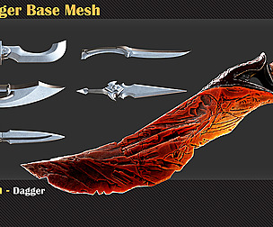 50 Dagger Base Mesh - VOL 05 ( Game Ready )