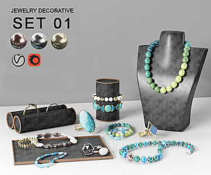 Stone and Pearls jewelry accessory decorative set