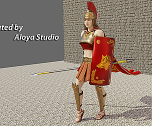 Female Spartan Warrior - Game Ready 3D Character