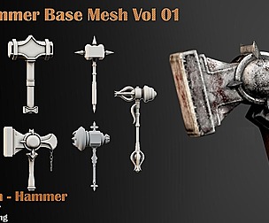 50 Hammer Base Mesh - Vol 01 (game ready)