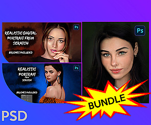 Bundle Of 3 Tutorial Portrait PSDs