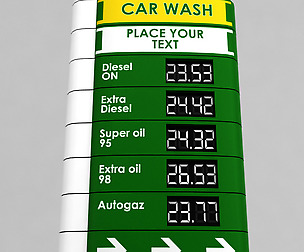 Gas station price sign totem low poly 04