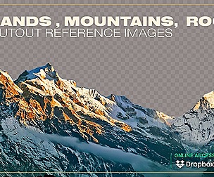 Lands , Mountains,  Rocks Cutout Reference Images