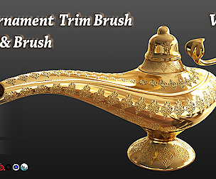 100 Ornament Trim Brush(Alpha & Brush)