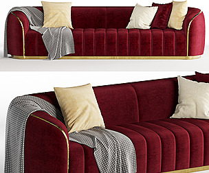 Homary 3-Seater Sofa In Gold Legs