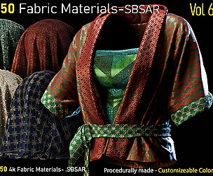 50 Fabric Materials-SBSAR-Vol06
