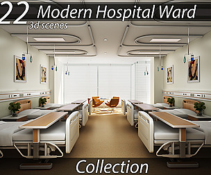 Modern Hospital Ward | Photorealistic 3D Scene for 3ds Max (V-Ray & Corona Ready)