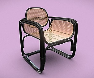 Armchair With Rattan Black - TheMasie EMBA