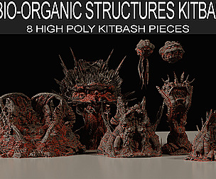 Bio-Organic Alien Structures Kitbash 3D Assets