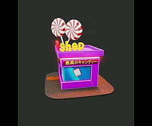 candy shop low poly blender model